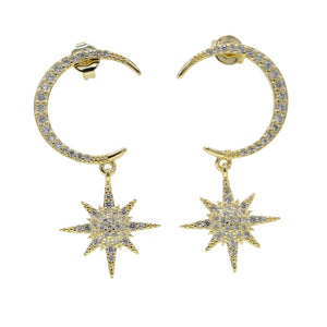 Aretes Luna y Estrella Circonias