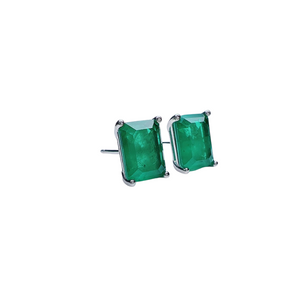 Aretes Rectángulo Verde Esmeralda