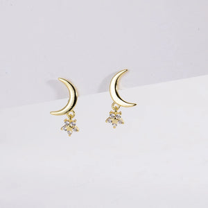 Aretes Luna Estrella Colgante