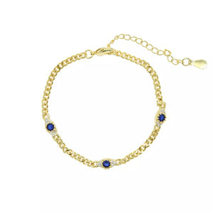 Pulsera Cadena Ojos Azul