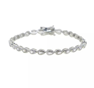 Pulsera Bezel Gota Plata