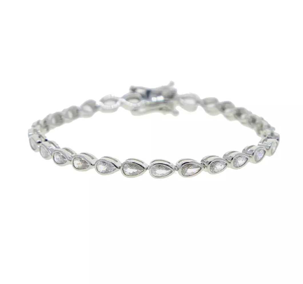 Pulsera Bezel Gota Plata