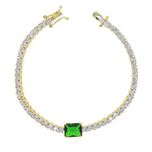 Cargar imagen en el visor de la galería, Pulsera Tennis Verde Esmeralda
