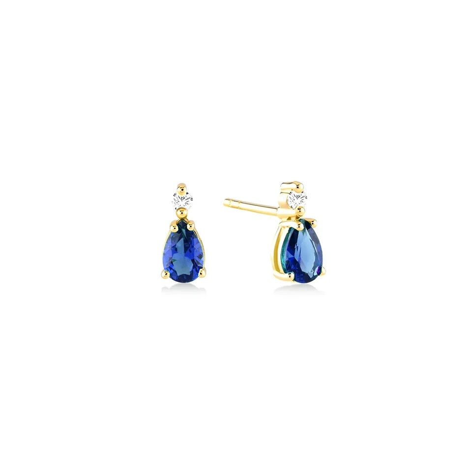 Aretes Gota Circonia Azul