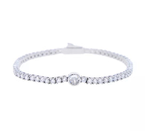 Pulsera Tennis Círculo Plata