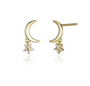 Aretes Luna Estrella Colgante