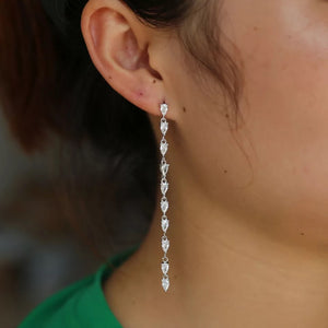 Aretes Gotas Plata Largos