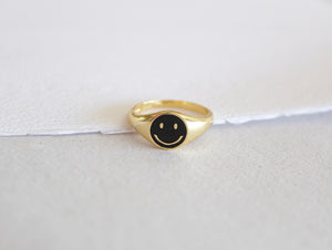 Anillo Smiley Negro