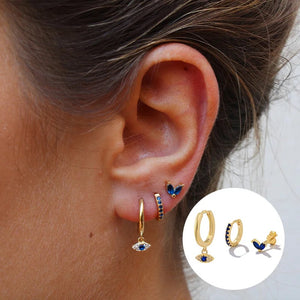 Set 3 piercings Ojo Azul