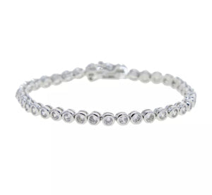 Pulsera Bezel Círculo Plata