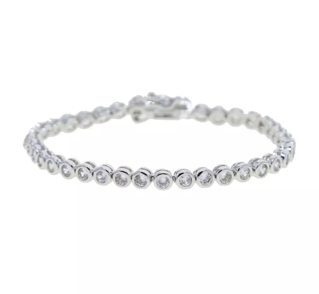 Pulsera Bezel Círculo Plata