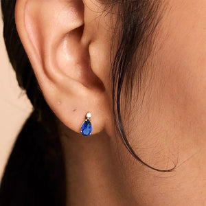 Aretes Gota Circonia Azul